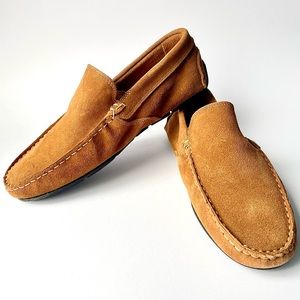Giorgio Brutini Tan Moc Toe Suede Driver Slip-On Shoes - 9M